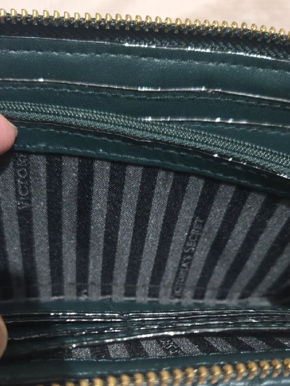 Victoria's Secret Zip-Around Quilted Wallet in Dark Teal - Picture 15 of 16